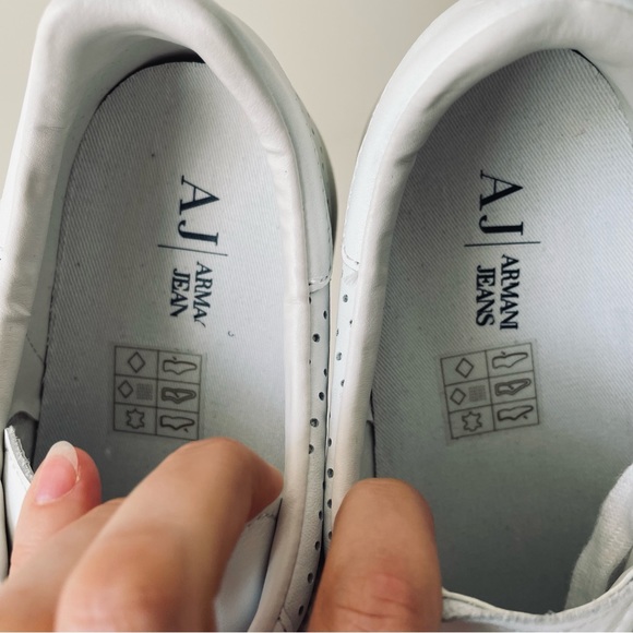 AJ ARMANI JEANS Genuine Bianco-white Sneaker Trainers Mens Shoes Size UK 8 - Picture 6 of 10